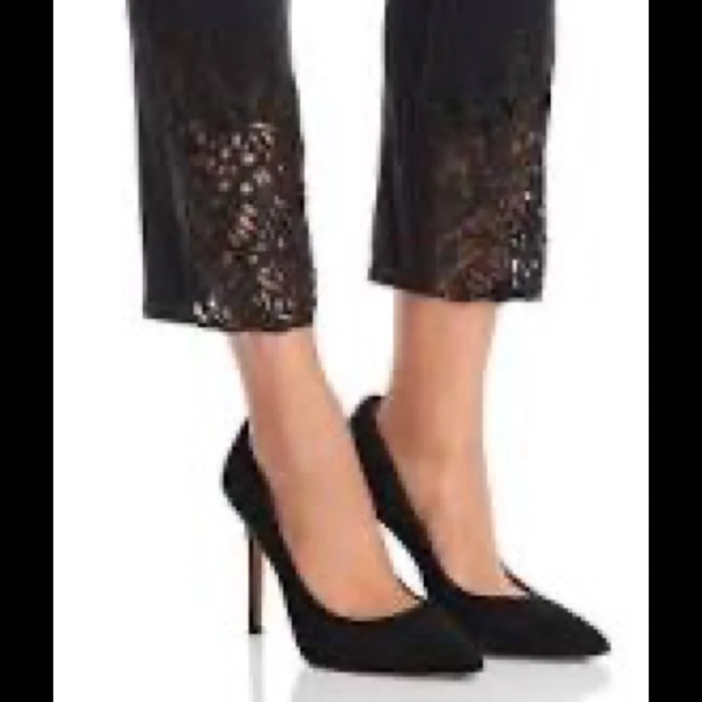 J Brand RUBY HIGH RISE CROPPED CIGARETTE JEANS - BLACK LACE Size 24X26